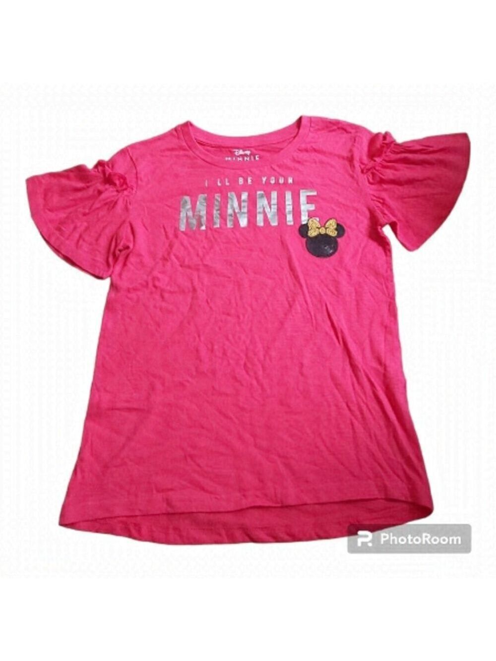 DISNEY'S Women's Minnie Mouse 100% Cotton Red Ruffled Short Sleeve Top - Size XS